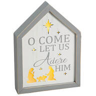 Lighted O Come Let Us Adore Him Tabletop Sign By Holiday Peak™
