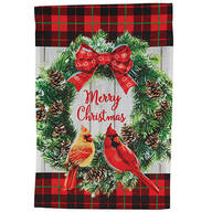 Merry Christmas Cardinals Wreath Garden Flag By Fox River™ Creations