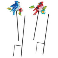 Metal and Glass Bird Stakes by Fox River™ Creations, Set of 2