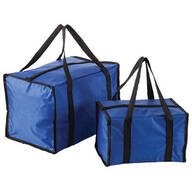 Insulated Blue Tote Bags, Set of 2