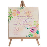 Personalized God Is By Your Side Plaque On Easel