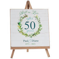 Personalized Anniversary Plaque On Easel