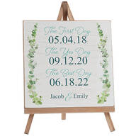 Personalized Important Dates Plaque On Easel