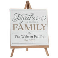 Personalized Family Plaque On Easel