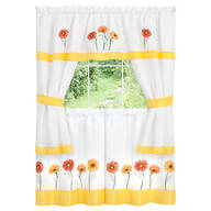 Daisy Embellished Tailored Cottage Curtain Set
