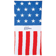 Personalized American Flag Beach Towel
