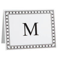 Personalized Single Initial Notecards with Border, Set of 20