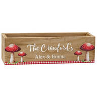 Personalized Toadstool Wooden Planter Box